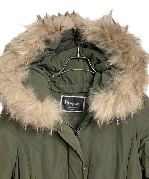 Diagram GRACE CONTINENTAL（ダイアグラム グレースコンチネンタル）Diagram GRACE CONTINENTAL (ダイアグラム グレースコンチネンタル) ロングモッズダウンコート　ロングコート　ロングダウンコート　モッズコート　アウター　ダブルジップ カーキ サイズ:36の古着・服飾アイテム
