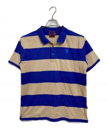 Heaven by Marc Jacobs（ヘブンバイマークジェイコブス）の古着「ダブルヘッドベア ポロシャツ　半袖シャツ　ボーダー」｜ネイビー×ベージュ