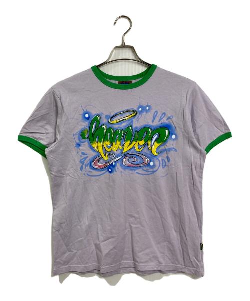 Heaven by Marc Jacobs（ヘブンバイマークジェイコブス）Heaven by Marc Jacobs (ヘブンバイマークジェイコブス) リンガーTシャツ　半袖カットソー　Tシャツ　Tee グリーン×パープル サイズ: Sの古着・服飾アイテム