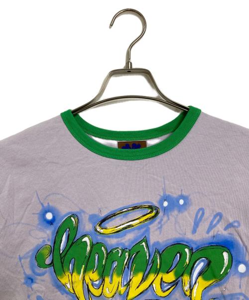 Heaven by Marc Jacobs（ヘブンバイマークジェイコブス）Heaven by Marc Jacobs (ヘブンバイマークジェイコブス) リンガーTシャツ　半袖カットソー　Tシャツ　Tee グリーン×パープル サイズ: Sの古着・服飾アイテム