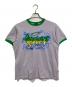 Heaven by Marc Jacobs（ヘブンバイマークジェイコブス）の古着「リンガーTシャツ　半袖カットソー　Tシャツ　Tee」｜グリーン×パープル
