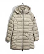 CAPE HORNケープホーン）の古着「ダウンコート ナチュラルシェイプ ストレッチダウン　ロングコート　ロングダウンコート　アウター　ダブルジップ」｜アイボリー