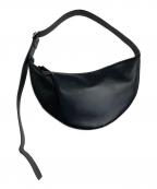 2.718ニーテンナナイチハチ）の古着「ハーフムーン型ワンショルダーバッグ　レザーバッグ　ハンドバッグ」｜ブラック