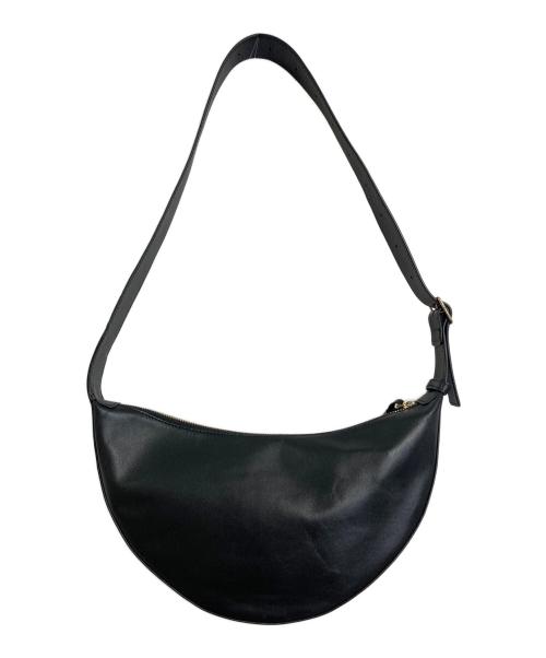 2.718（ニーテンナナイチハチ）2.718 (ニーテンナナイチハチ) ハーフムーン型ワンショルダーバッグ　レザーバッグ　ハンドバッグ ブラック サイズ:実寸参照の古着・服飾アイテム