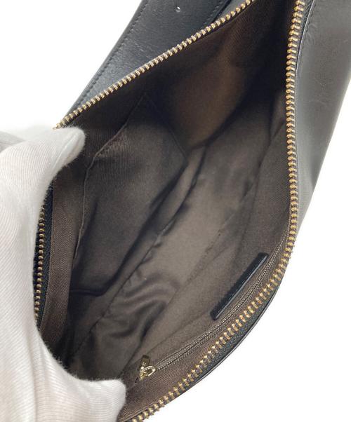 2.718（ニーテンナナイチハチ）2.718 (ニーテンナナイチハチ) ハーフムーン型ワンショルダーバッグ　レザーバッグ　ハンドバッグ ブラック サイズ:実寸参照の古着・服飾アイテム