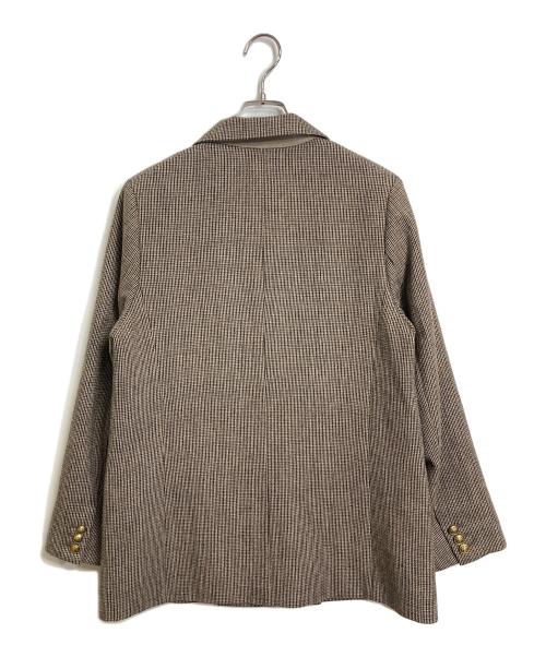 Mila Owen（ミラオーウェン）Mila Owen (ミラオーウェン) チェック金釦ダブルブレストロングブレザー　アウター　ライトアウター　セレモニー ベージュ サイズ:Fの古着・服飾アイテム