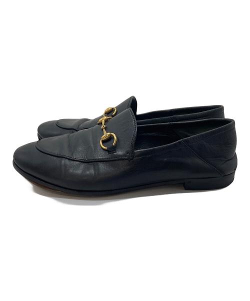 GUCCI（グッチ）GUCCI (グッチ) Horsebit Leather Loafers ホースビット レザーローファー　イタリア製 ブラック サイズ:37の古着・服飾アイテム