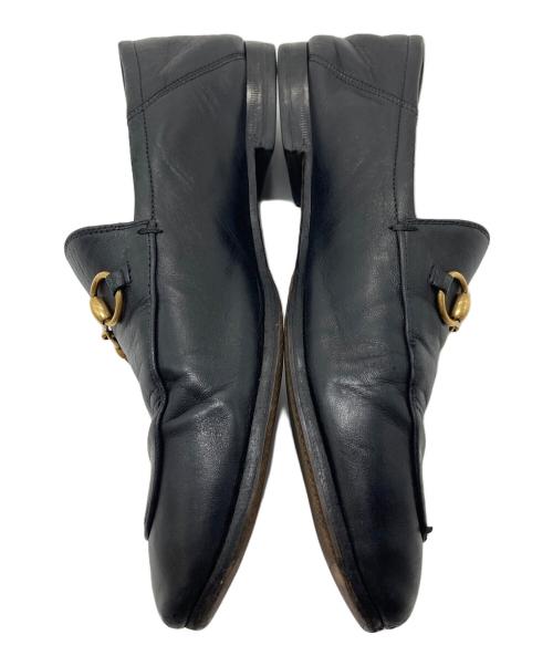 GUCCI（グッチ）GUCCI (グッチ) Horsebit Leather Loafers ホースビット レザーローファー　イタリア製 ブラック サイズ:37の古着・服飾アイテム