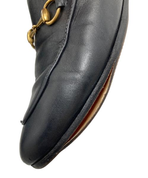 GUCCI（グッチ）GUCCI (グッチ) Horsebit Leather Loafers ホースビット レザーローファー　イタリア製 ブラック サイズ:37の古着・服飾アイテム