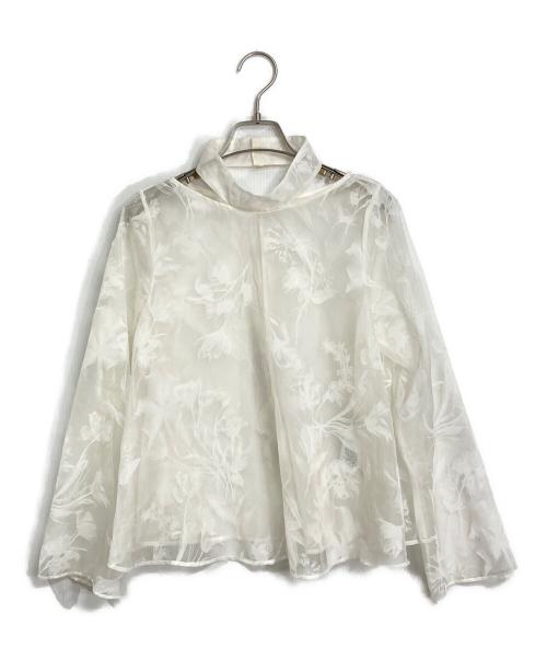 CELFORD（セルフォード）CELFORD (セルフォード) フラワーフロッキーブラウス　25年モデル ホワイト サイズ:FREEの古着・服飾アイテム