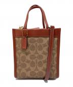 COACHコーチ）の古着「ミニカシントートバッグ　ミニバッグ　ハンドバッグ　トートバッグ」｜ブラウン