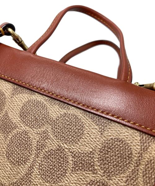 COACH（コーチ）COACH (コーチ) ミニカシントートバッグ　ミニバッグ　ハンドバッグ　トートバッグ ブラウン サイズ:実寸参照の古着・服飾アイテム