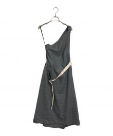 AYA YAMANAKA（アヤ ヤマナカ）の古着「apron dress アシンメトリー　ワンピースドレス」｜グレー