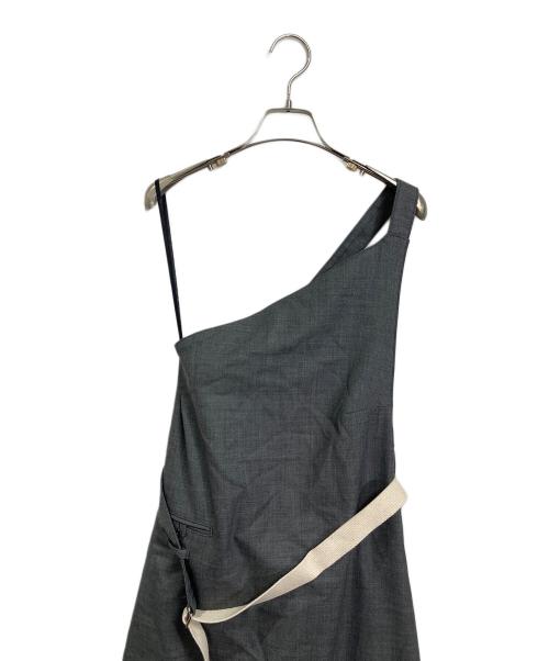 AYA YAMANAKA（アヤ ヤマナカ）AYA YAMANAKA (アヤ ヤマナカ) apron dress アシンメトリー　ワンピースドレス グレー サイズ:FREEの古着・服飾アイテム