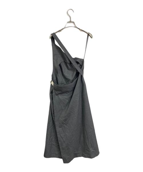 AYA YAMANAKA（アヤ ヤマナカ）AYA YAMANAKA (アヤ ヤマナカ) apron dress アシンメトリー　ワンピースドレス グレー サイズ:FREEの古着・服飾アイテム