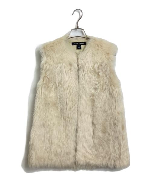 RALPH LAUREN（ラルフローレン）RALPH LAUREN (ラルフローレン) ムートンファーベスト　ジレ　2ポケット　USA製 グレー サイズ:Mの古着・服飾アイテム