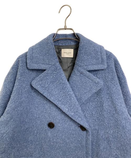 Demi-Luxe Beams（デミルクス ビームス）Demi-Luxe BEAMS (デミルクス ビームス) ナッピングウール ダブルブレストコート スカイブルー サイズ:36の古着・服飾アイテム