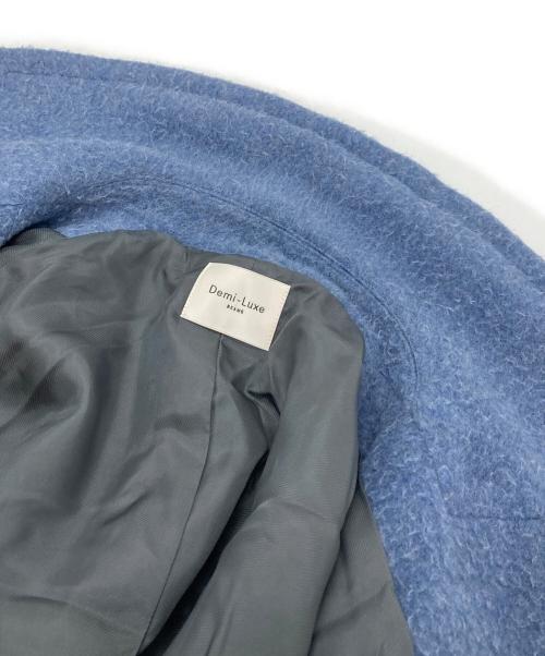Demi-Luxe Beams（デミルクス ビームス）Demi-Luxe BEAMS (デミルクス ビームス) ナッピングウール ダブルブレストコート スカイブルー サイズ:36の古着・服飾アイテム