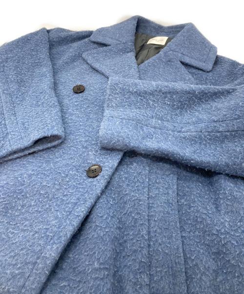 Demi-Luxe Beams（デミルクス ビームス）Demi-Luxe BEAMS (デミルクス ビームス) ナッピングウール ダブルブレストコート スカイブルー サイズ:36の古着・服飾アイテム