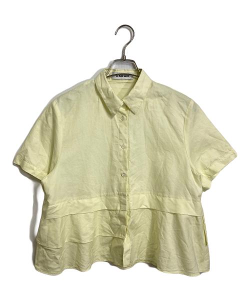 CABAN（キャバン）CABaN (キャバン) タイプライターダブルクロス アシンメトリックフリルシャツ　半袖シャツ　フリルシャツ　日本製 イエロー サイズ:FREEの古着・服飾アイテム