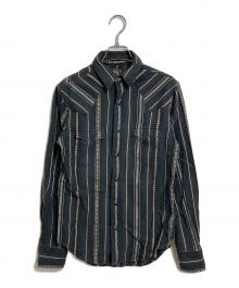 RRL（ダブルアールエル）の古着「ストライプ ウエスタンシャツ コンチョボタン」｜ブラック
