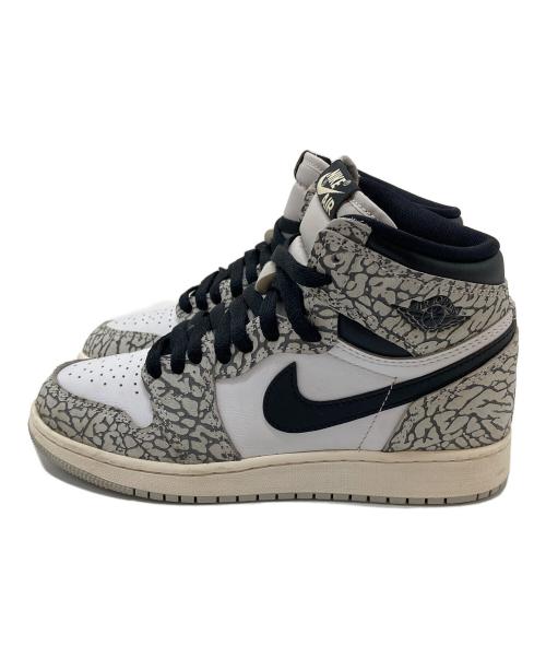 NIKE（ナイキ）NIKE (ナイキ) ORDAN BRAND GS Air Jordan 1 High OG White Cement  エアジョーダン1 ハイ OG 'ホワイト セメント'  グレー×ブラック サイズ: US5の古着・服飾アイテム