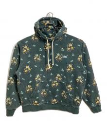 KITH（キス）の古着「22SS Botanical Floral Hoodie ヴィンテージ加工パーカー　ボタニカルフローラルパーカー　花柄」｜グリーン