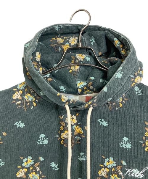 KITH（キス）KITH (キス) 22SS Botanical Floral Hoodie ヴィンテージ加工パーカー　ボタニカルフローラルパーカー　花柄 グリーン サイズ:実寸参照の古着・服飾アイテム