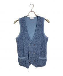 Settefili Cashmere（セッテフィーリ カシミア）の古着「ダブルブレストニットジレ　ニットベスト　ベスト　イタリア製」｜ネイビー