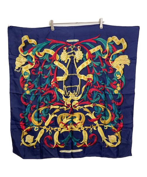 HERMES（エルメス）HERMES (エルメス) スカーフ　カレ90 轡の気品 LE MORS A LA CONETABLE ネイビー サイズ:実寸参照の古着・服飾アイテム
