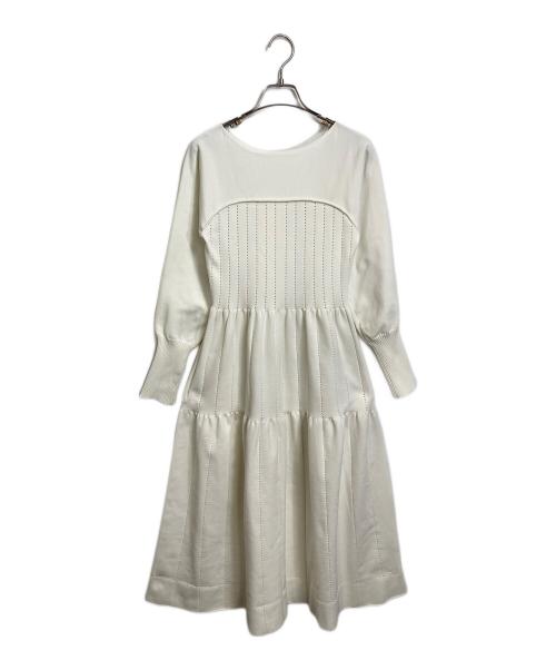 CELFORD（セルフォード）CELFORD (セルフォード) ホールガーメントベア風ニットワンピース　ニットワンピース　ロングワンピース ホワイト サイズ:36の古着・服飾アイテム