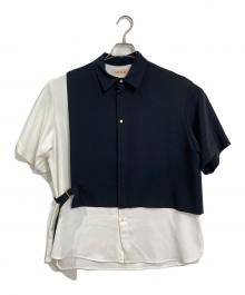 CULLNI（クルニ）の古着「ドッキングシャツ　半袖シャツ　デザインシャツ　日本製」｜ブラック