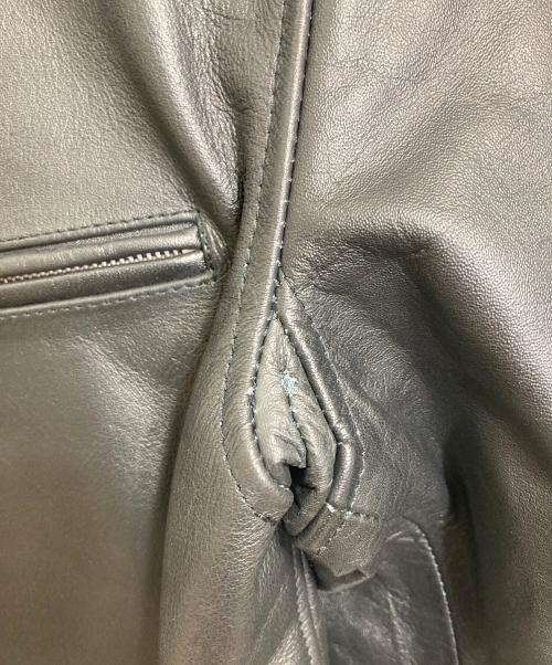 HORN WORKS（ホーンワークス）HORN WORKS (ホーンワークス) シングルライダースジャケット　レザージャケット　バッファロー ブラック サイズ:4Lの古着・服飾アイテム