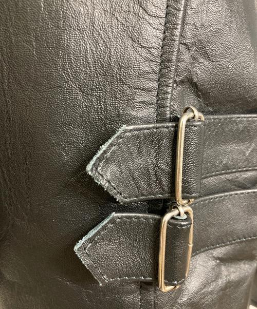 HORN WORKS（ホーンワークス）HORN WORKS (ホーンワークス) シングルライダースジャケット　レザージャケット　バッファロー ブラック サイズ:4Lの古着・服飾アイテム