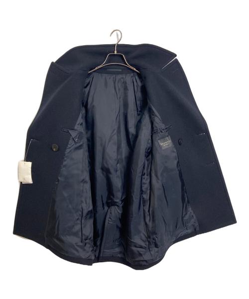 VERMEIL par iena（ヴェルメイユ パー イエナ）VERMEIL par iena (ヴェルメイユ パー イエナ) Super140s 起毛メルトンPコート　Pコート　アウター　ミドル丈 ネイビー サイズ:38 未使用品の古着・服飾アイテム