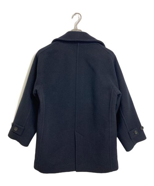 VERMEIL par iena（ヴェルメイユ パー イエナ）VERMEIL par iena (ヴェルメイユ パー イエナ) Super140s 起毛メルトンPコート　Pコート　アウター　ミドル丈 ネイビー サイズ:38 未使用品の古着・服飾アイテム