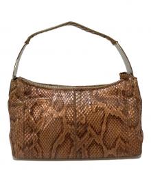 TOD'S（トッズ）の古着「ワンショルダーバッグ パイソン　ハンドバッグ」｜ブラウン