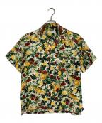 NATURE TRAILネイチャートレイル）の古着「リネンシルクアロハシャツ　PINK HOUSE　ピンクハウス　フォックス　フルーツ　フラワー　総柄」｜ベージュ