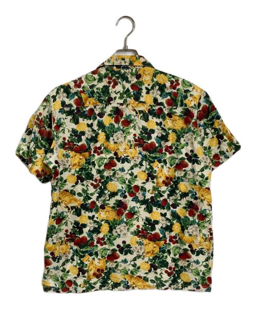 NATURE TRAIL（ネイチャートレイル）NATURE TRAIL (ネイチャートレイル) リネンシルクアロハシャツ　PINK HOUSE　ピンクハウス　フォックス　フルーツ　フラワー　総柄 ベージュ サイズ:Mの古着・服飾アイテム