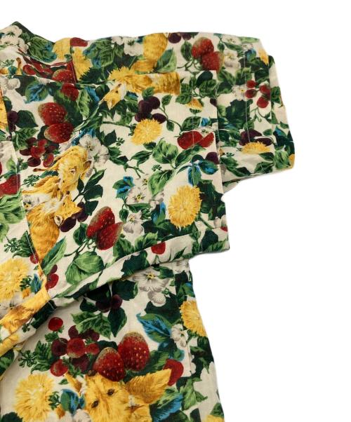 NATURE TRAIL（ネイチャートレイル）NATURE TRAIL (ネイチャートレイル) リネンシルクアロハシャツ　PINK HOUSE　ピンクハウス　フォックス　フルーツ　フラワー　総柄 ベージュ サイズ:Mの古着・服飾アイテム