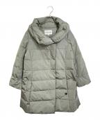 HANAE MORIハナエモリ）の古着「ショールカラーダウンコート　ロングコート」｜グリーン