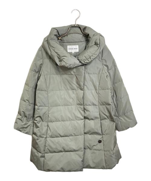 HANAE MORI（ハナエモリ）HANAE MORI (ハナエモリ) ショールカラーダウンコート　ロングコート グリーン サイズ:Mの古着・服飾アイテム