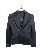 GUCCIグッチ）の古着「ギャザーデザインジャケット　アウター　ライトアウター　セレモニー　イタリア製」｜ブラック