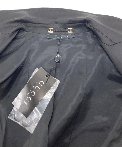 GUCCI（グッチ）GUCCI (グッチ) ギャザーデザインジャケット　アウター　ライトアウター　セレモニー　イタリア製 ブラック サイズ:40 未使用品の古着・服飾アイテム