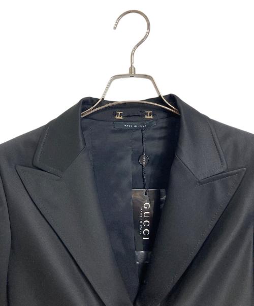 GUCCI（グッチ）GUCCI (グッチ) ギャザーデザインジャケット　アウター　ライトアウター　セレモニー　イタリア製 ブラック サイズ:40 未使用品の古着・服飾アイテム