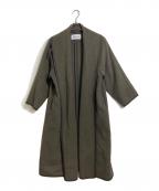 BABYLONEバビロン）の古着「MENTECO ガウンコート　2ポケット」｜オリーブ