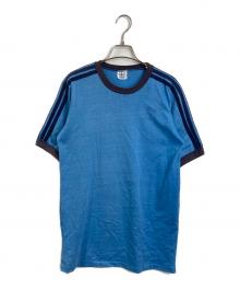 adidas（アディダス）の古着「【古着】80’S 半袖カットソー　USA製　3ライン　USA製」｜ネイビー×ブルー