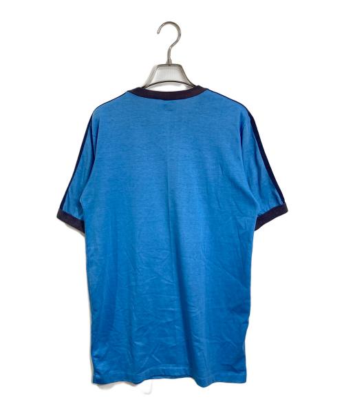 adidas（アディダス）adidas (アディダス) 【古着】80’S 半袖カットソー　USA製　3ライン　USA製 ネイビー×ブルー サイズ:Lの古着・服飾アイテム