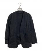theoryセオリー）の古着「リネンノーカラージャケット」｜ブラック