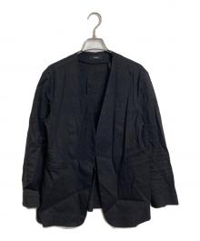 theory（セオリー）の古着「リネンノーカラージャケット」｜ブラック